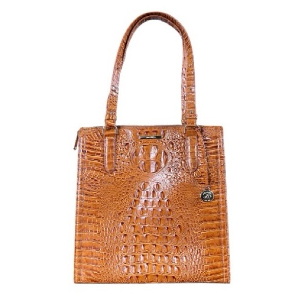Brahmin Handbags - Brahmin Tia Pecan Crocodile Embossed Leather Tote Bag